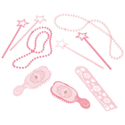 kit d'accessoires en plastique rose pour petites princesses - 24 pcs